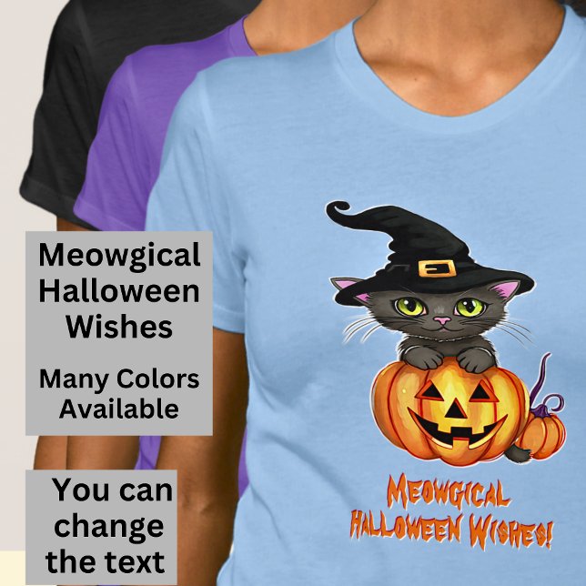 T-shirt Meowgical Halloween Voeux Chat sorcier Casquette C (Créateur téléchargé)
