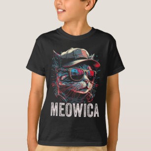 T-shirt Meowica 4 juillet chat américain Drapeau Amérique