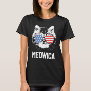 T-shirt Meowica 4 juillet Pawtriotique Kitty Merica Cat Us