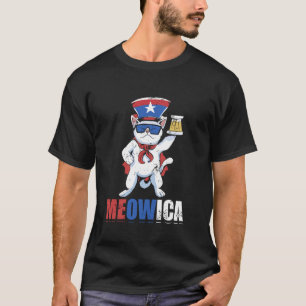 T-shirt Meowica Cat Tee Stars and Stripes