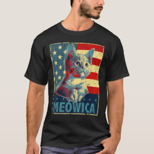 T-shirt Meowica Chat 14 juillet Drapeau Patriotique Améric