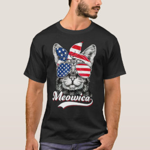 T-shirt Meowica Chat 4 Juillet Merica Hommes Femmes Usa Am