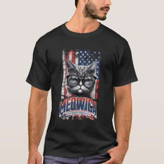 T-shirt Meowica Fluff Ouais Chat Patriotique 4 juillet