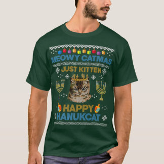 T-shirt Meowo Catmas Just Kitten Hanukcat Chat Juif Laide