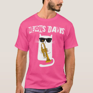 T-shirt Meows Davis - Drôle Cool Jazz Cat Jouer Trumpet