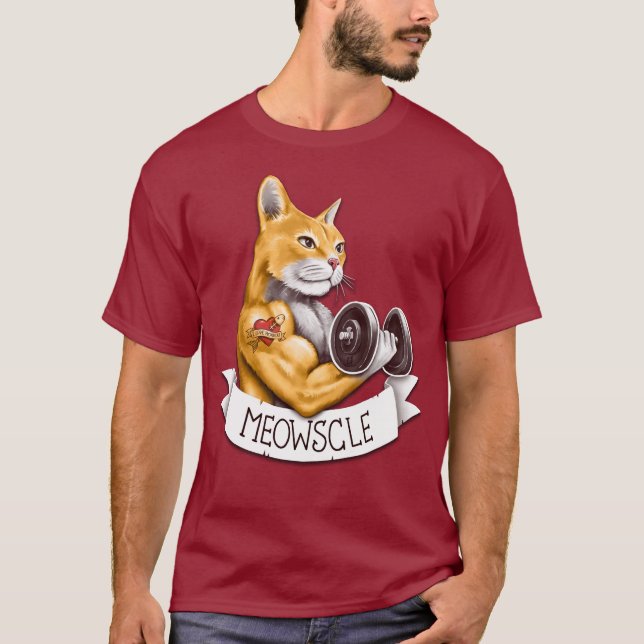 T-shirt Meowscle - Chat Musclé (Devant)