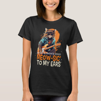 T-shirt Méowsic à mes oreilles pour chats musicaux et musi