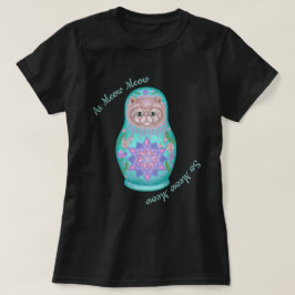 T-shirt Meowtreshka géométrique