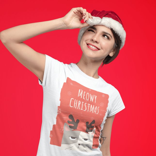 T-SHIRT MEOWWY CHRISTMAS CUTE GIRLS LADIES NOËL (Créateur téléchargé)