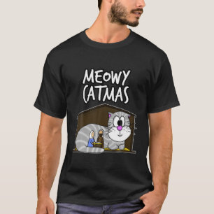 T-shirt Meowy Catmas Cat Nativité Noël 2021 Christian