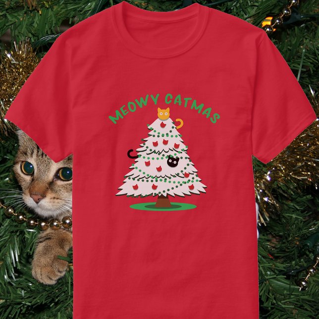T-shirt Meowy Catmas | Funny Christmas Tree Cats (Créateur téléchargé)