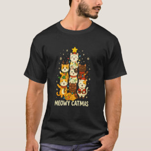 T-shirt Meowy Catmas Jolies Guirlandes de Sapin de Noël po
