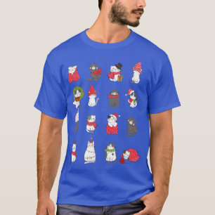 T-shirt Meowy Chat Noël Cute Père Noël Chats amateurs