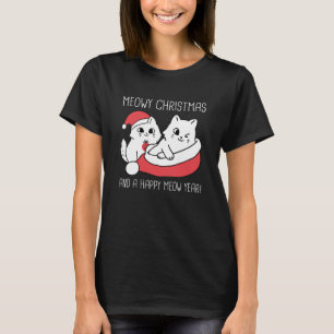 T-shirt Meowy Christmas et A Happy Meow Year
