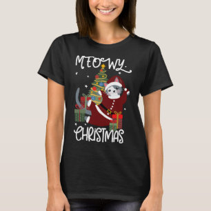 T-shirt Meowy Christmas mignon Amoureux des chats drôle
