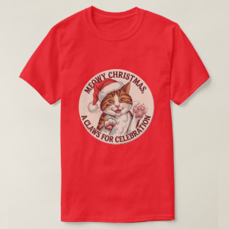 T-shirt Meowy Christmas, Un Chat De Célébration