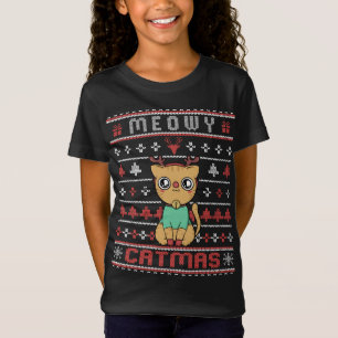 T-Shirt Meowy Joyeux Catmas - Chat de Noël mignon Sueur mo