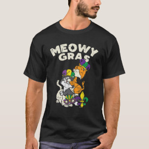 T-shirt Meowy Mardi Gras Funny Nola Propriétaire Amoureux 