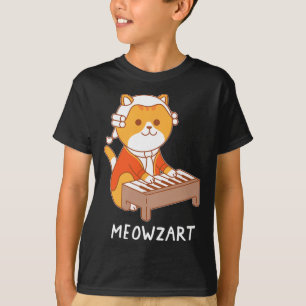T-shirt Meowzart Cat Pun Clical Music Piano Funny
