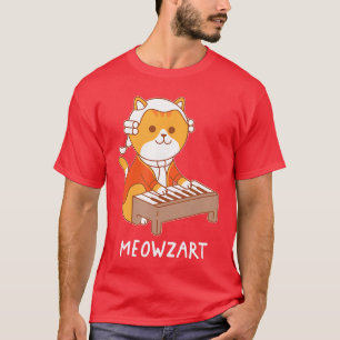 T-shirt Meowzart Chat Pun Musique Classique Piano Drôle d'