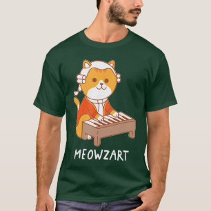 T-shirt Meowzart Chat Pun Musique Classique Piano Drôle ré