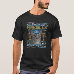 T-shirt Meowzel Tov Chanukah Amoureux des Chats Juifs Drôl