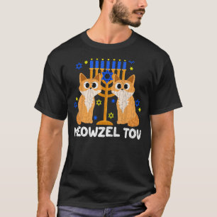 T-shirt Meowzel Tov Chanukah Chat juif Drôle Hanoukka Juif