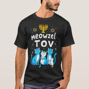 T-shirt Meowzel Tov Chats Menorah Hanukkah Chat Juif Chris