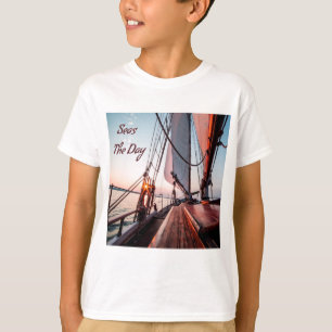 T-shirt Mer Le Jour La Voile Bateau Océan