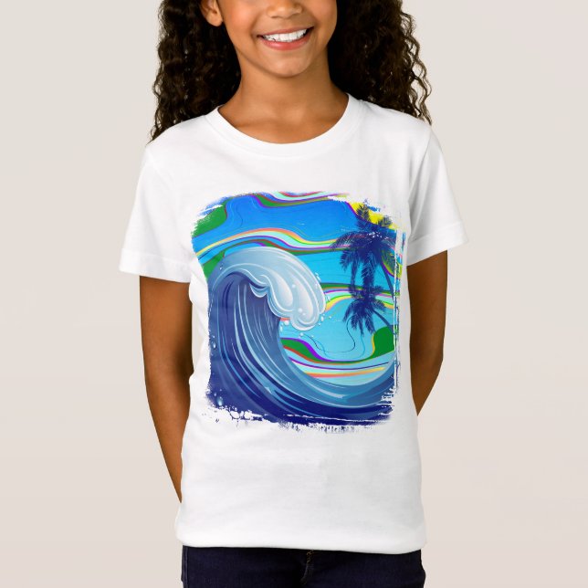 T-Shirt Mer Océan Grande Vague Eau (Devant)