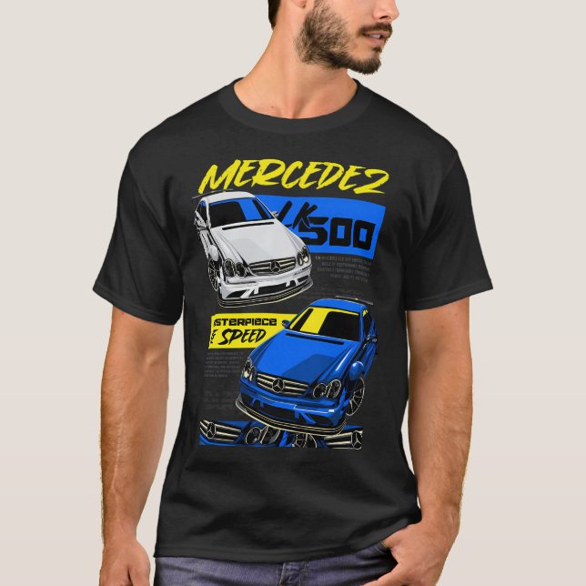 T-shirt Mercedes Clk 500 Chef-D'Oeuvre De Vitesse (Devant)