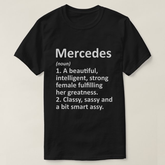 T-shirt MERCEDES Définition Nom personnalisé Funny Christ (Design devant)
