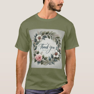 T-shirt Merci à couronne florale Mens