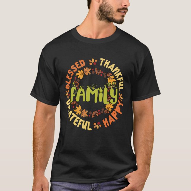 T-shirt Merci à la famille Thanksgiving (Devant)