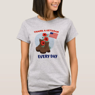 T-shirt Merci à un vétéran chaque jour