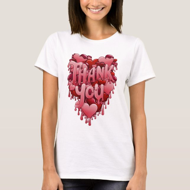 T-shirt Merci, amour, design (Devant)