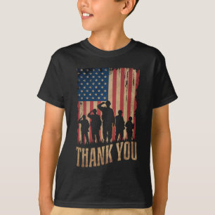 T-shirt Merci Anciens Combattants Jour Américain Drapeau V