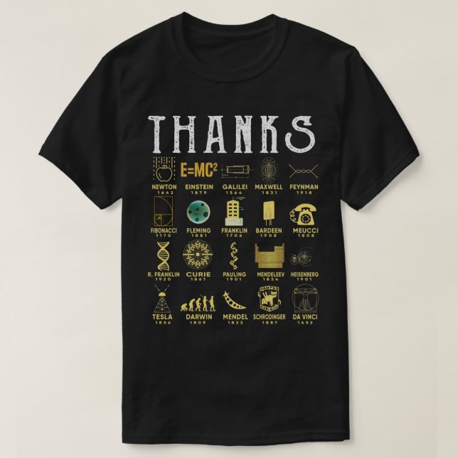 T-shirt Merci aux scientifiques (Design devant)
