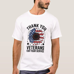 T-shirt Merci aux vétérans Tournesol Jour des vétérans mil