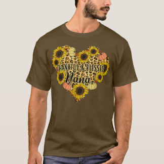 T-shirt Merci Bienheureux Nana Leopard Sunflower Coeur que