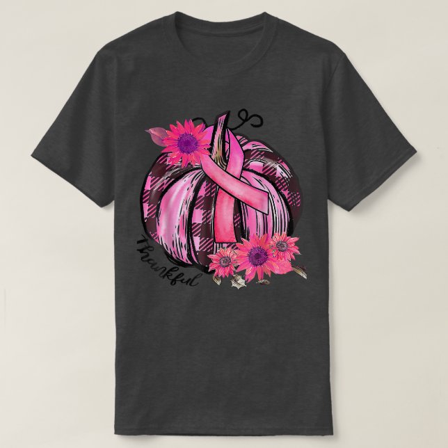 T-shirt Merci Citrouille rose Tournesol  cancer du sein Aw (Design devant)