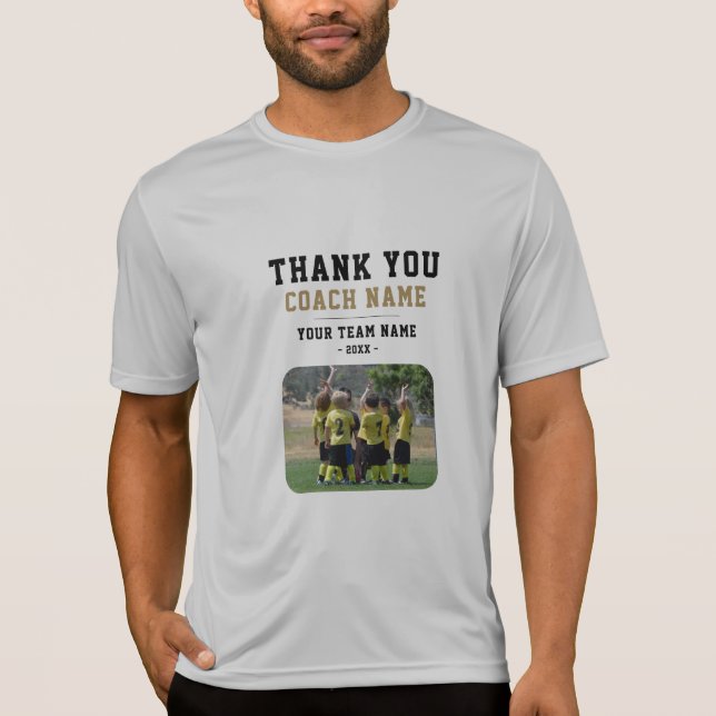 T-shirt Merci Coach Nom de l'équipe Photo Activewear (Devant)