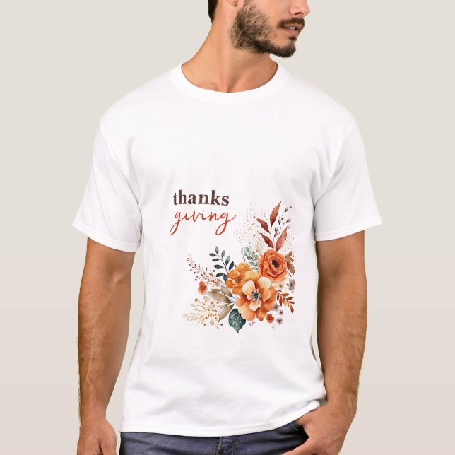 T-shirt Merci donnant floral (Devant)