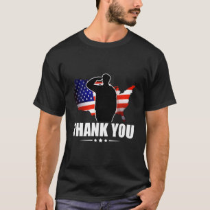 T-shirt Merci Drapeau Américain Patriotique Pour Votre Ser