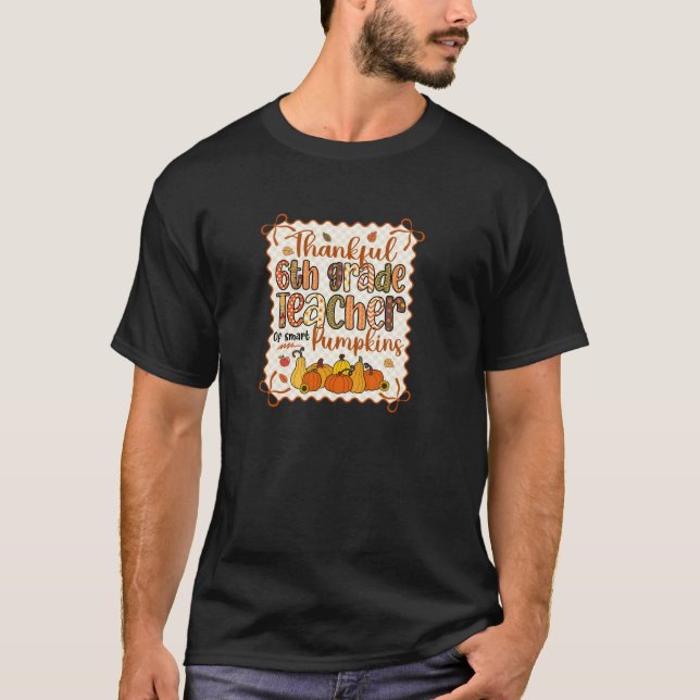 T-shirt Merci Enseignant de 6e année de Citrouilles intell (Devant)