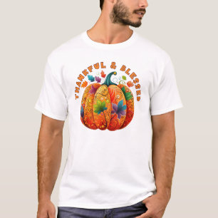 T-shirt Merci et béni Citrouille d'automne