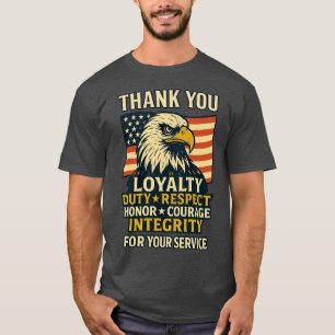 T-SHIRT MERCI FIDELITE DEVOIR RESPECTHONNEUR COURAGE INTEG