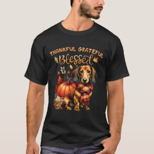 T-shirt Merci gracieux bienheureux Dachshund Chien Automne