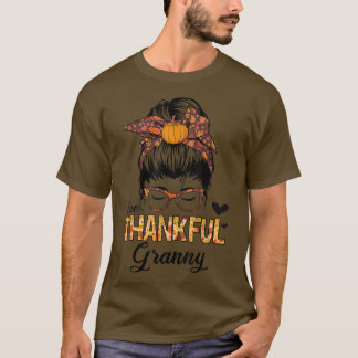 T-shirt Merci Granny Funny Messy Bun Automne Merci