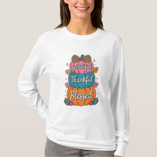 T-shirt Merci Grateful Citrouille cuisine   Automne A